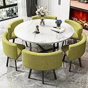 Round Kitchen Breakfast Bar Table and Chair Set Space Saving Furniture for Office Conference and Negotiation Reception Dark Green Color