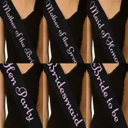 Mother Of Bride Black Pink Hens Party Sash Sashes Bride Night Party Bridal Wedding Bridesmaid Bachelorette