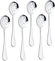 KITANDOVE Daily Use Small Serving Spoons Stainless Steel Slotted Soup Spoons Home and Restaurant Supplies