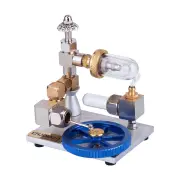 Stirling Cycle Engine Model Free Piston External Combustion with Flywheel Horizontal