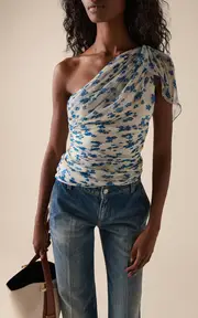 [Victoria Beckham] Asymmetric Draped Silk Top