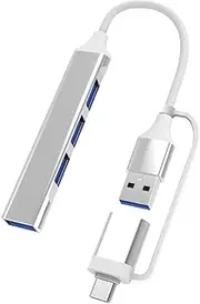 Type C to USB 3.0, Hub 4 Ports 4-in-1, Docking Station Ultra Slim USB Splitter Plug and Play, Compatible with MacBook Pro/Air Surface Pro PS4 XPS PC Flash Drive