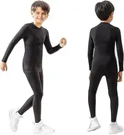 [CubePlug] Kids Unisex Merino Base Layer Set - Quick Wicking, Quick Drying, Perfect for Boys & Girls – Best Baselayer for Camping, Outdoors, and Traveling