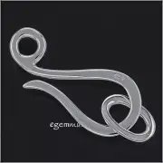 Fine Large Sterling Silver Hook & Eye S Hook Fish Clasp 30mm #51857