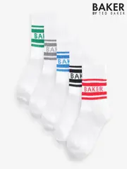 Baker by Ted Baker Boys Socks 5 Pack (F47957) | $30 - $32