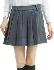 [adidas] Women's Golf Skirt, Textured, Checked, Pleated Skirt, Like Shorts