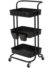 Kandoka 3 Tier Trolley Cart Storage in Black
