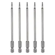 5pcs H2.0 Hex Head Drill Bit Wrench 2mm Flat Tip 1/4" Shank 110mm Long Magnetic