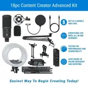 CONTENT CREATOR KIT ADVANCED (Ring Light With Stand, USB Microphone)