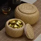 2023 Bamboo Storage Jars Kitchen Dry Food Nut Container Tea Egg Woven Basket _da