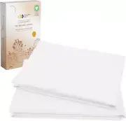 100% Organic Cotton Pillow Cases Queen/Standard Set of 2, Authentic GOTS Certifi