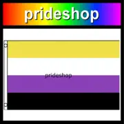 Non Binary Flag Deluxe 3 feet x 5 feet Brass Eyelets 100% Polyester Pride #1498