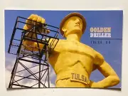 Golden Driller Statue Tulsa OK Expo Square Bldg Oil Industry Postcard S-1039