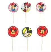 Cupcake Cake Toppers Mickey Mouse Minnie Mouse 24pcs
