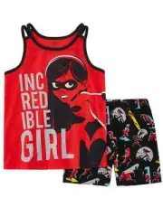 Disney Incredibles Toddler & Girls Incredible Girl Pajamas Violet Sleep Set