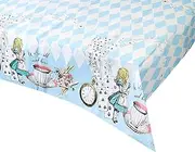 Talking Tables Blue Alice in Wonderland Paper Table Cover | Disposable Tablecloth, Home Recyclable | Supplies for Mad Hatter Tea Party, Birthday, Mother's Day, Baby Shower, TSALICE-V2-TCOVER