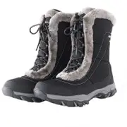Catzon Womens Winter Snow Boots Plus Velvet Warm Shoes-Black