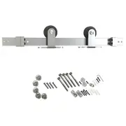 Rolltrak 2000 x 40 x 6mm Satin Nickel Top Fix Barn Door Track Set