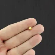 Cube Spacer Metal Beads 4mm x 4mm - Antique Gold Tone - 50 Beads - GC844