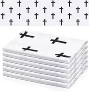 Peryiter 6 Count Christian Cross Cooling Towel 40" x 12" Ice Breathable Soft Chilly Sweat Rag Religious Microfiber Fast Drying Ice Towel for Neck and Face for Golf Sport Running (White)