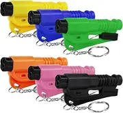 6 Pack Car Window Breaker Tool Keychain, 3 in 1 Glass Breakers Seatbelt Cutter Rescue Whistle, Emergency Keychain Car Escape Tool Applicable to All Cars, Car Accessories