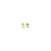 14k White Gold 6x4mm Oval Peridot Checker Earrings