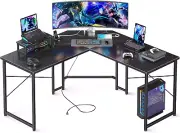 ODK L Shaped Gaming Desk with Monitor Stand, Corner Desk Table for Home Offic...