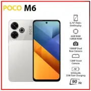 (New&Unlocked) Xiaomi POCO M6 6GB+128GB SILVER Dual SIM Android Cell Phone