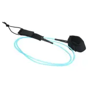 7ft x 7.2mm Surfboard Leash Straight Leg Rope with Key Pocket Wrist String Blue