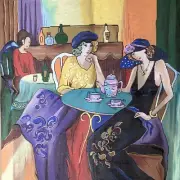 "Three Women" 22.5" Sq Tapestry/Needlepoint Canvas Lee Needle Art NP27
