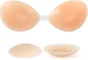 [RELIRELIA] Sticky Bra, Self Adhesive Bra, Invisible Strapless Reusable Silicone Bra, Sticky Push Up Backless Bras for Women