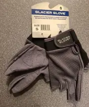 Glacier Glove Stripping and Fish Fighting Fingerless Gloves - Gray (SMALL)