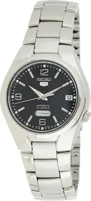 Seiko 5 Automatic Black Dial Silver Stainless Steel Band SNK623K1 Men's Watch