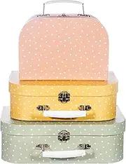 Sass & Belle Earth Tones Spotted Suitcase - Set Of 3