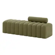 Sasa Velvet Curved Bench with Backrest