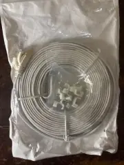 New 25' Category 7 Cat7 Network Ethernet LAN Patch Flat Cable Cord White 25 ft