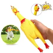 Squeaker Funny Screaming Shrilling Chicken Toy Squeeze Rubber Pet Dog Chew 17cm