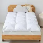 3 Inch White Goose Feather Mattress Topper,Twin Feather Bed Topper,Mattress Cove