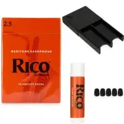 D'Addario Rico Baritone Saxophone Reeds Accessories Bundle - 2.5 (10-pack)