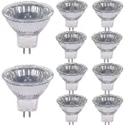 Halogen Bulbs 20w 12v Gu4 Base 2800k Warm White Dimmable, Pack Of 10