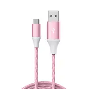 Laser 1m USB to Type-C LED Charge Cable (Pink)