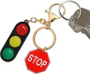 Drive Safe Keychain - Inspirational Safety Keychain for Drivers | Stop Sign Message Pendant, Lightweight Key Fob for Boys Backpack, Car Keys, School Bag, Phone or Sports Travel Gear Tag