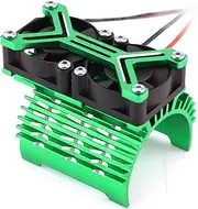 Metal Dual Cooling Fan 4068 4074 4082 4268 4274 Motor Heat Sink 40-42mm for 1/7 1/8 Arrma TRAXXAS RC Car Upgrade Parts (Color : Green)