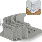 Bed Sheet Holder – Premium Lock Fitted Sheet Holder, Heavy-Duty Bed Sheet Fasteners, Secure Corner Straps for All Mattress Sizes, Easy to Install（Gray）