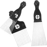 Healeved 3pcs Detangle Wig Braid Pick Metal Comb for Men Comfortable Scalp Safe Styling