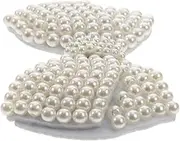 KALLORY Fabric Bowknot Decorative Iron Patch for Clothing Shoes and DIY Projects Pearl Applique for Creative Crafts and Fashion Accessories