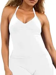 [Komwwon] Impact Gym Tops for Women Padded Bra Workout Tank Top Sleeveless Sports Crop Yoga Vest Ladies Running Shirts