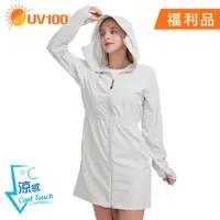 在飛比找蝦皮商城優惠-【UV100】 防曬 抗UV-涼感輕量中長款連帽女外套-面罩