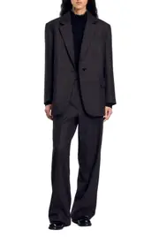 SANDRO Suit jacket in Black Brown at Nordstrom, Size 42 Eu