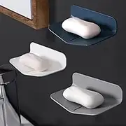 Self-draining Shower Soap Holder for Soap No Drilling Soap Dish with Drainage for Shower V-shaped Soap Dish for Bathroom and Kitchen.